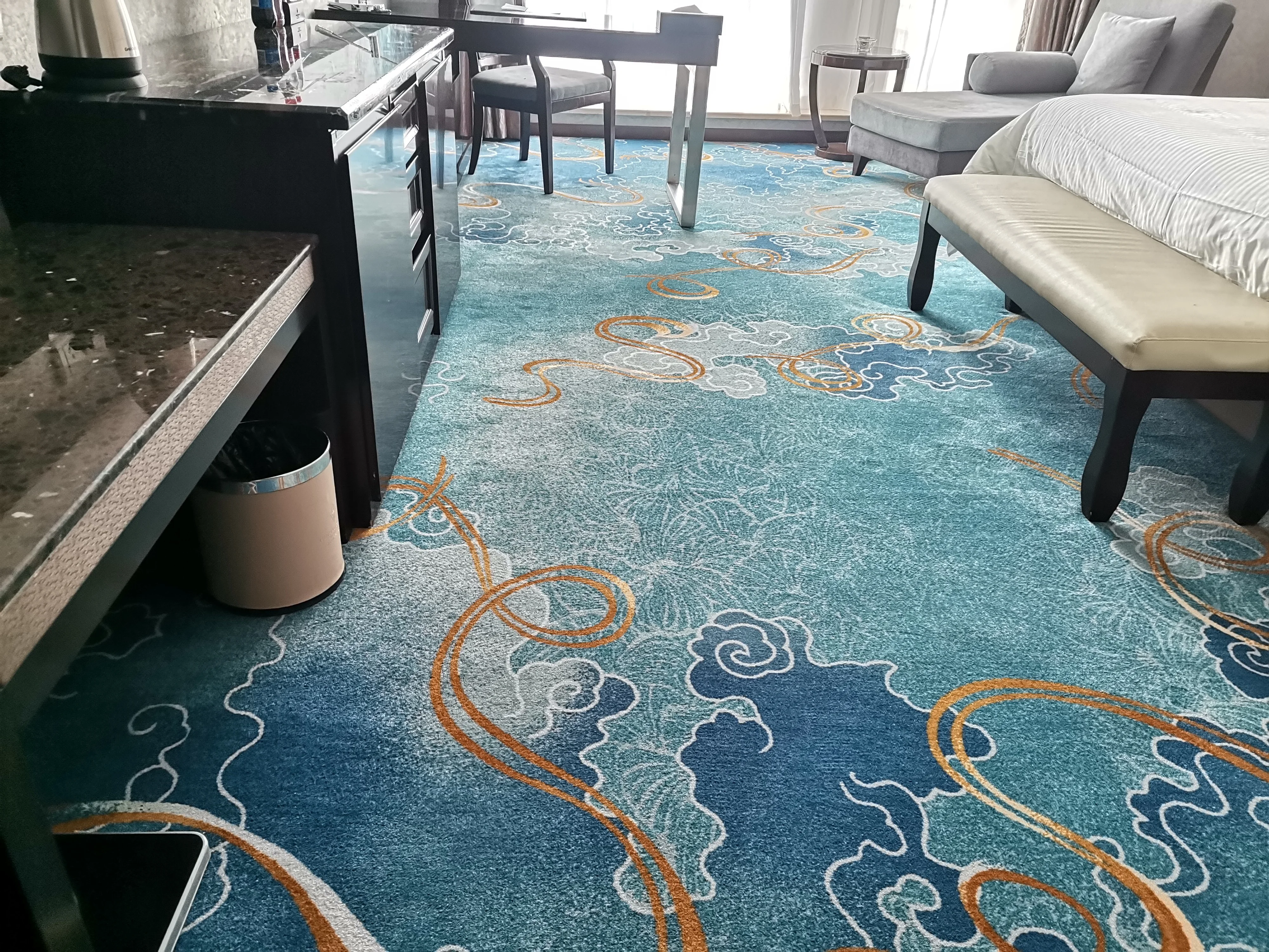 海马地毯酒店大堂工程实景铺装